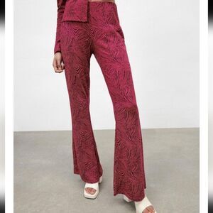 Zara Trouser Fuchsia Flare Pants Size M